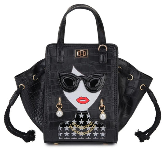 Novelty Lady Face with SG Crossbody Bag